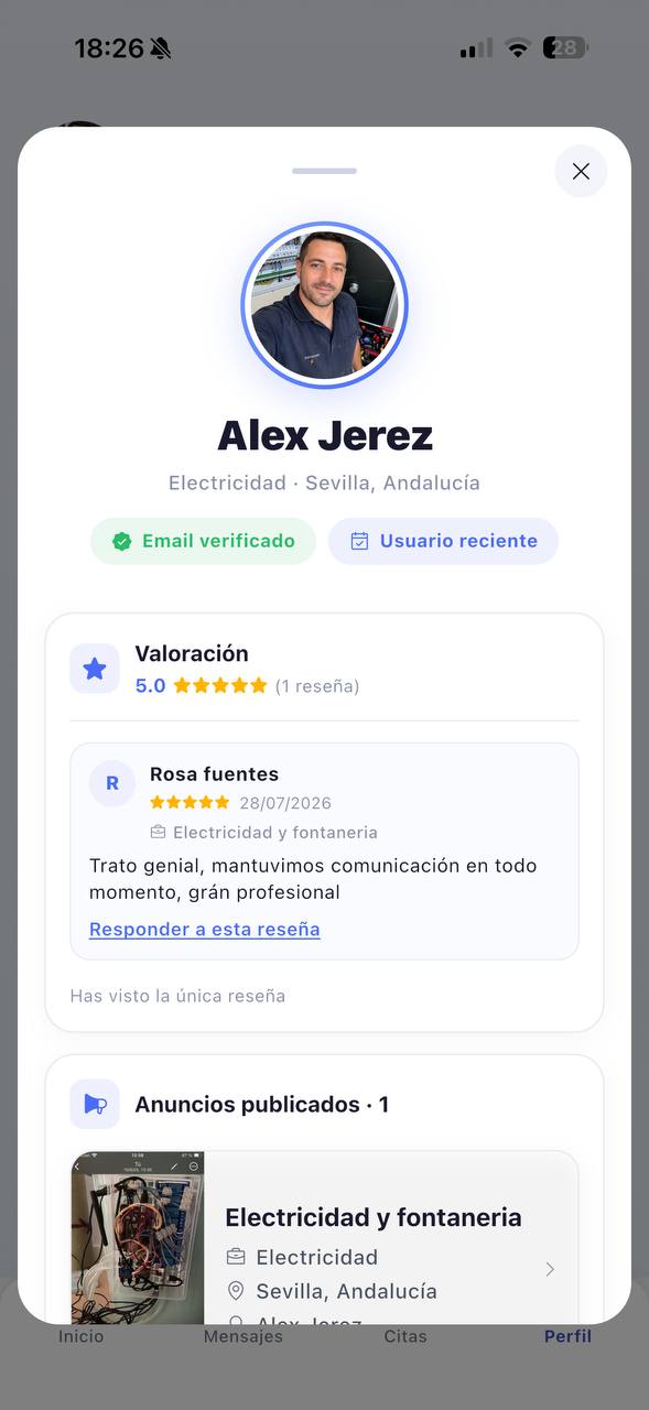 Perfil profesional y reseñas en Manitox